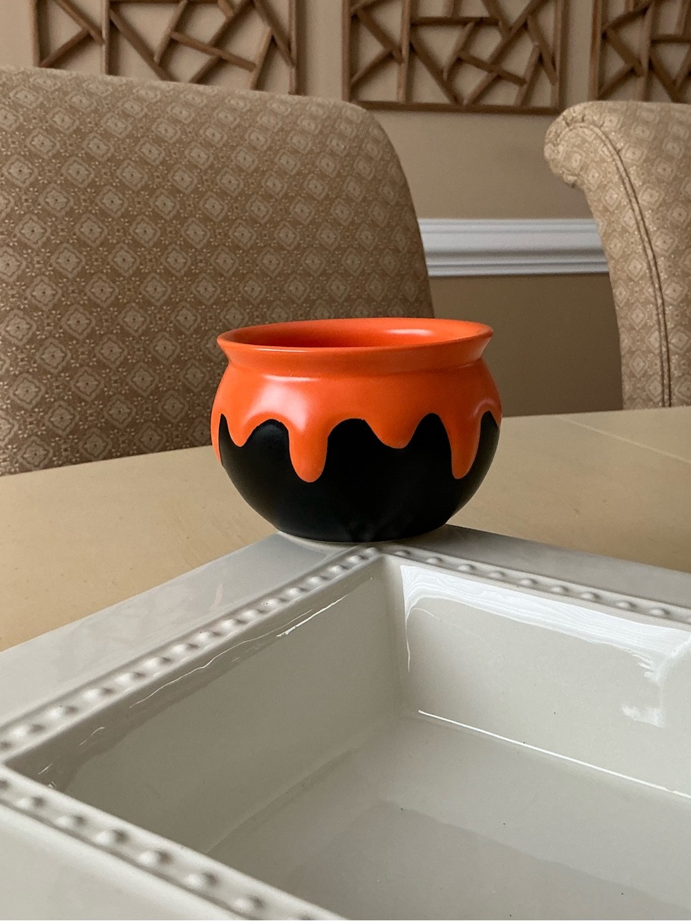 Halloween Black Witch Cauldron Dip Bowl Platter Decoration 🕷️